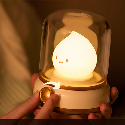 Flameless Candles Lamp, Led Candles,Cute Kerosene Lamp,Silicone Flame Amber Light,Adjustable Dimmable Rechargeable Night Light for Kids,Girls,Teenager Kids Bedroom Christmas