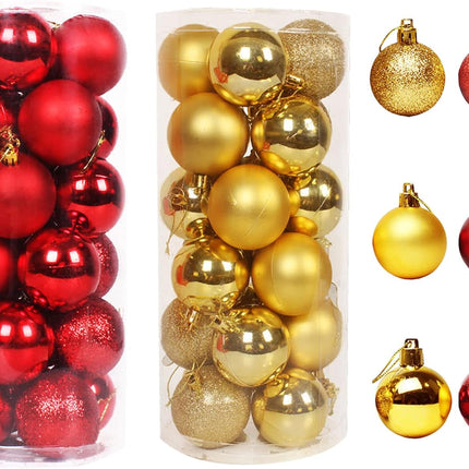 48 Pack 2.36 Inch Christmas Balls Ornaments, Shatterproof Christmas Hanging Balls for Xmas Tree, Holiday, Garlands, Wedding, Party, Home, Bar