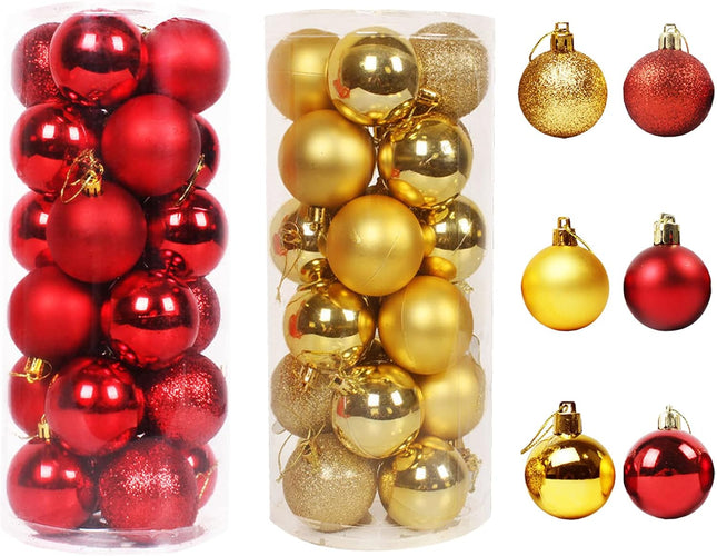 48 Pack 2.36 Inch Christmas Balls Ornaments, Shatterproof Christmas Hanging Balls for Xmas Tree, Holiday, Garlands, Wedding, Party, Home, Bar