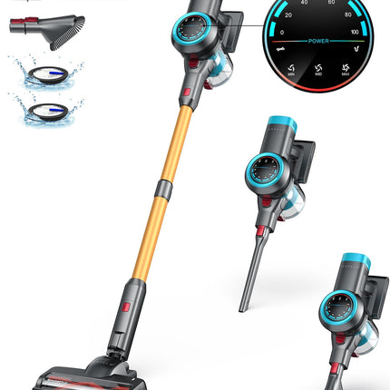 Cordless Vacuum Cleaner, 500W40Kpa60Mins Stick Vacuum With Selfstanding, Vacuum Cleaner With Smart Display, Antitangle Vacuum Cleaners For Homecarpethardwood Floorpet Hair