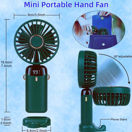 Portable Fan, Hand Held Fan Mini Usb Fan Personal Fan Travel Fan Rechargeable Fan Foldable Small Fan Desk Fan 5000Mah 5 Speeds