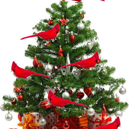 12 PCS 5.5 Inch Artificial Red Cardinal Birds Clip-Christmas Cardinal Birds Clip for Christmas Tree Ornament Decorations, Arts and Crafts