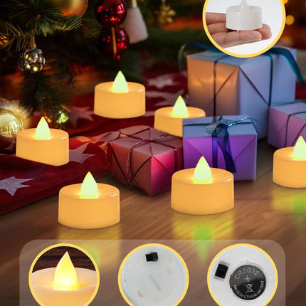 BEICHI Flameless Candles, 50Pack Battery Operated Candles, LED Tea Lights Candles Battery Operated, Flickering Fake Candles for Wedding Halloween Christmas Diwali- Warm Yellow