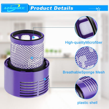 V10 Filters For Dyson V10 Cyclone Series, V10 Absolute, V10 Animal, V10 Total Clean, Sv12,Part No. 96908201, Purple 1