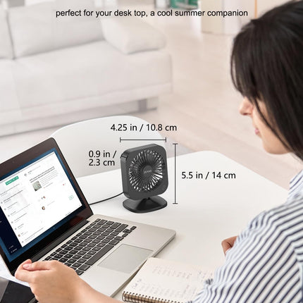 Zuvas Mini Desk Fan Small Powerful Personal Fan Strong Airflow Usb Fan 3 Speed Adjustable Table Fan 70° Tilt Electric Portable