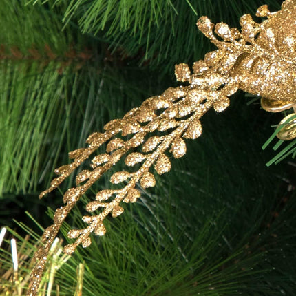 6 Pcs Christmas Artificial Gold Bird, Clip-On Bird Ornament Shiny Wreath Flower Arrangement Supplies for DIY Craft Xmas Tree Topper Party Decor, 6" Golden