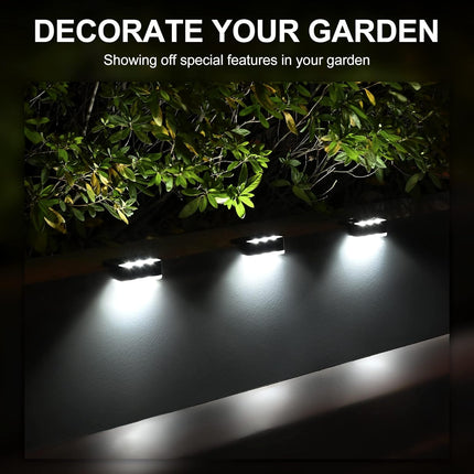 Solpex Solar Step Lights 8 Pack, Solar Outdoor Lights For Aluminum Black Fence, Ip65 Waterproof Solar Powered Outdoor Led Lights