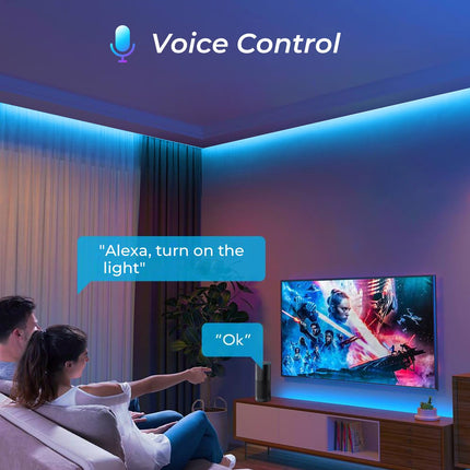 INDARUN RGB COB Led Strip Light 32.8ft 5760 LEDs 10mm Width, Smart 24V Led Strip for TV Led Backlight, Alexa/Google Assistant Compatible, Flexible Tape Light for Christmas, Party, Bedroom Decor