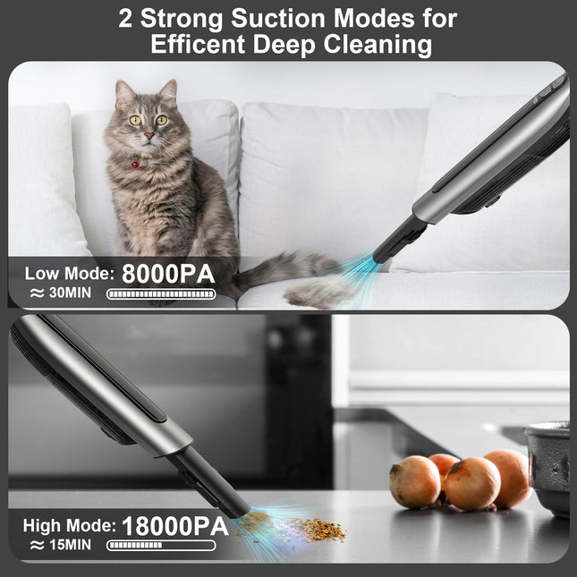 Nexpow Car Vacuum, 18000Pa Handheld Vacuum Cordless With Rechargeable 7500 Mah Battery, Portable Hand Vacuum With 2 Suction Modes, Small Vacuum Cleaner High Power With Dual Filter And Digital Screen