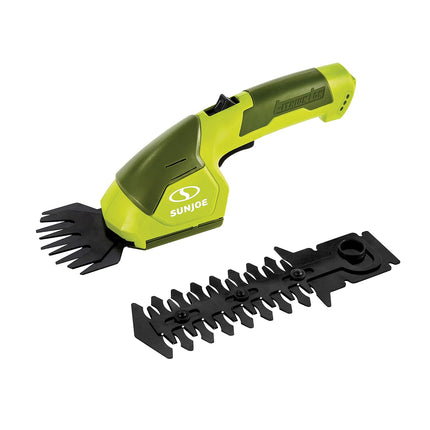 Sun Joe HJ605CC Cordless 2-in-1 Grass Shear + Hedge Trimmer w/Extension Pole, Green & SBJ597E 6-Amp 155 Mph Electric Leaf Blower