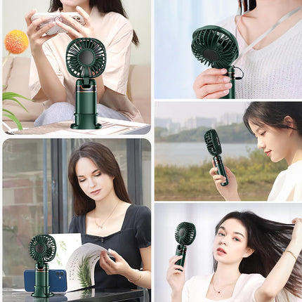 Mini Fan Portable Handheld Fan Rechargeable Small Battery Operated Personal Fan Use As Phone Holder, Hand Held Fan, Mini Desk Fan