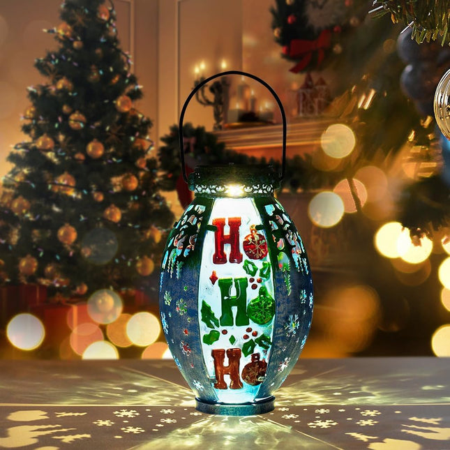 VEWOGARDEN Solar Lantern Outdoor Waterproof Snowflake Christmas Lanterns Decorative Outdoor Hanging Solar Lantern for Porch Patio Table
