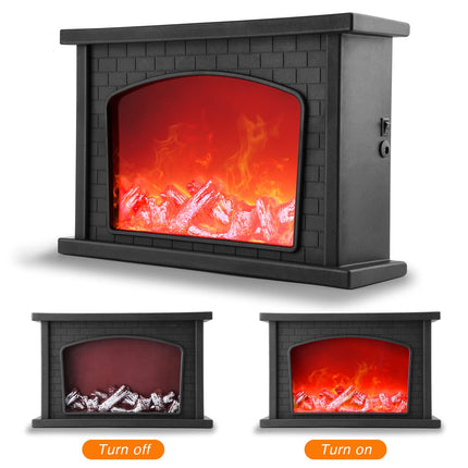 Fireplace Lights, IMAGE Fireplace Lantern LED Flame USB/Battery Powered, Flameless Fire Light for home Decor, Christmas Ornaments