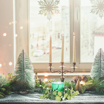 4pcs Pillar Candle Rings Wreaths, Artificial Eucalyptus Leaves Mini Wreaths Greenery Boho Candleholders, Rustic Farmhouse Decorative Wreath for Easter Christmas Wedding Home Table Decor(Green)
