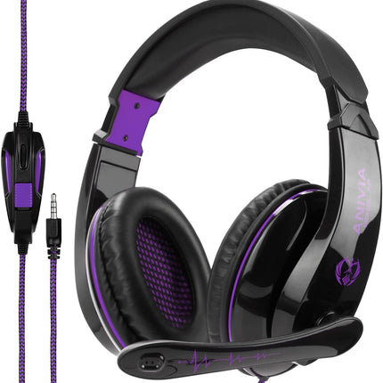 Anivia Gaming Headset, AH68 Gaming Headphones with Microphone Noise Cancelling Surround Sound 3.5mm Jack Compatible with Xbox, Switch, PC, Laptop, Nintendo, PS4, PS5 Headsets