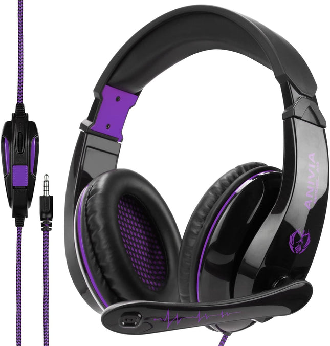 Anivia Gaming Headset, AH68 Gaming Headphones with Microphone Noise Cancelling Surround Sound 3.5mm Jack Compatible with Xbox, Switch, PC, Laptop, Nintendo, PS4, PS5 Headsets
