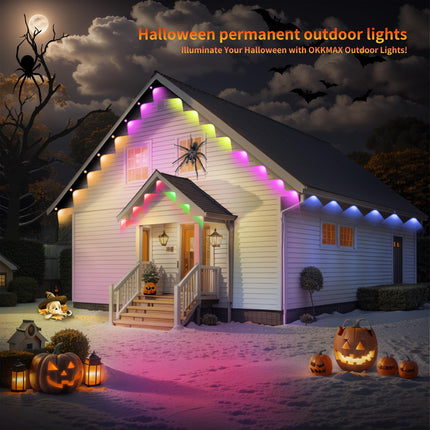 Permanent Outdoor Lights - Smart Christmas Lights, 150ft with 90 LEDs, IP68 Waterproof, Perfect for Halloween & Christmas Decorations, Works with Wi-Fi, Google Assistant, & Alexa