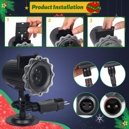 Halloween Christmas Decorations Projector Lights Outdoor, Waterproof 12 HD Patterns Holiday Projector Light with Remote Control for Halloween Xmas Holiday Window Garden Landscape