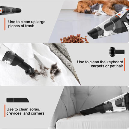 Hihhy Handheld Vacuum Cordless Car Vacuum Cleaner Rechargeable Lightweight Hand Held Small Portable Vac With Usbc Cable For Home, Car