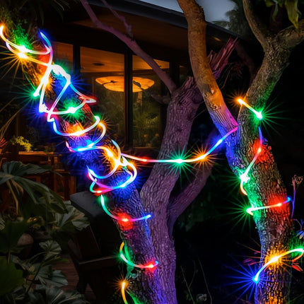 Battery Rope Lights Outdoor Waterproof,100 LED 33ft Garden Lights with 8 Modes, Waterproof Led Rope Lights for Christmas Xmas Bedroom Patio Garden Yard Tree Wedding and Holiday Decor