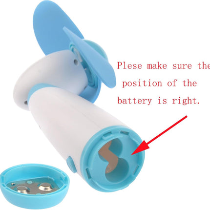 Ogrmar Mini Handheld Fan Personal Fan Battery Soft Foam Blades Powered For Home And Travel 2Pc Blue 2