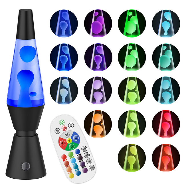 LED Black Night Light 17 Colors Changing Liquid Motion Lamp with Remote, 14.5 Inch Large Volcano Lamp for Adults & Kids Pink Blue Red Green Purple Giant Relax Mood Night Light Table Lamp Nightlight