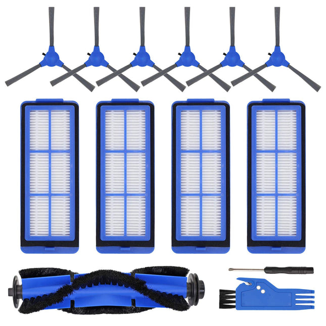 Parts For Eufy 11S Max, Accessories Kit For 15C Max, 30C Max, G30, G30 Edge, G30 Hybrid Robotic Vacuum Cleaner, Includes 4 Filters, 6 Side Brushes, 1 Roller Brush, Not Fit For 11S