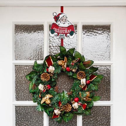 All Chic Christmas Wreath Hangers for Front Door with Christmas Santa Hanger Hook for Christmas Decor Over The Door Wreath Hanger Front Door