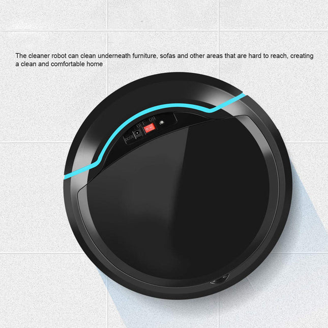Robot Vacuum Cleaner, Usb Rechargeable Automatic Smart Robot Vacuum Floor Cleaner Household Sweeping Machine Black