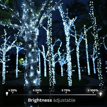 163ft 600 LED Cool White Christmas String Lights - Twinkle Lights for Indoor and Outdoor Tree Decorations, Bedroom and Living Room Ambiance Lighting, Holiday Party Decor