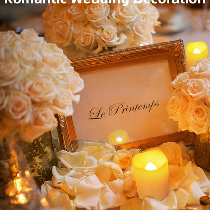 SHYMERY Flameless Votive Candles,Flameless Flickering Electric Fake Candle,24 Pack 200+Hour Battery Operated LED Tea Lights in Warm White for Wedding, Table, Halloween,Christmas Decorations 1.5"X1.7"