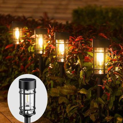 Solar Pathway Lights 8 Pack, Bright Solar Lights Outdoor Waterproof Ip65, Led Solar Garden Lights Metal Landscape Lighting