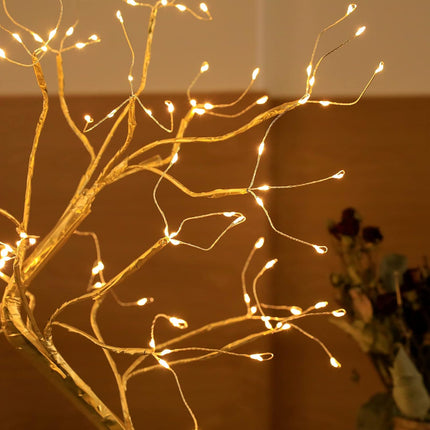 Tabletop Bonsai Tree Light, DIY LED Artificial Tree Lamp,Battery/USB Operated Night Light for Room Decor, Home Decor,Bedroom, Wedding,Christmas, (Warm White, 108 LED Golden)