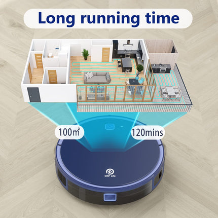Okp K7 Robot Vacuum Cleaner, Strong Suction, 120Mins Runtime Robotic Vacuums, 4 Cleaning Modes, Works With Alexaappwifi, Automatic Vacuum Cleaner Robot For Hard Wood Floors And Low Pile Carpets