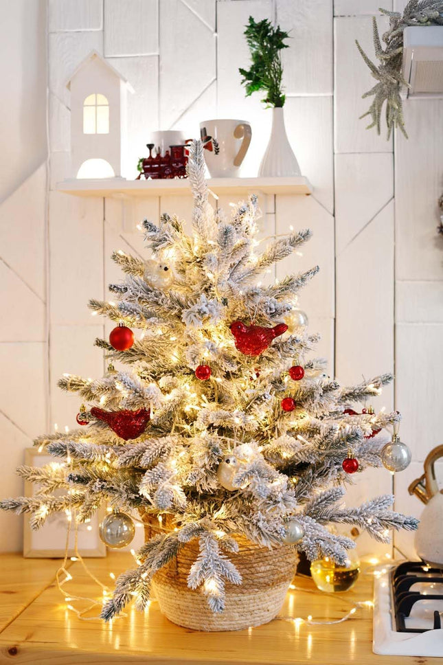30 Pcs Snow Frosted Pine Branches 11.3 Inch Artificial Flocked Pine Picks for Christmas Tree Filler Branches Snowy Pine Stems Winter Pine Spray Tree Sprigs for DIY Crafts Garland Wreath Holiday Decor