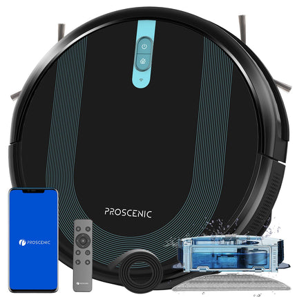 Proscenic 850T Wifi Robot Vacuum And Mop With Gyro Navigation, Boundary Strip, Selfcharging For Hard Floors And Carpets