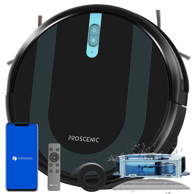 Proscenic 850T Wifi Robot Vacuum And Mop With Gyro Navigation, Boundary Strip, Selfcharging For Hard Floors And Carpets