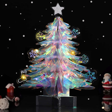Hatisan Pop Up Christmas Tree, 7.87 inch Small Christmas Tree 3D Pop Up Card Trees with Christmas Card and Envelope for Christmas Decorations s