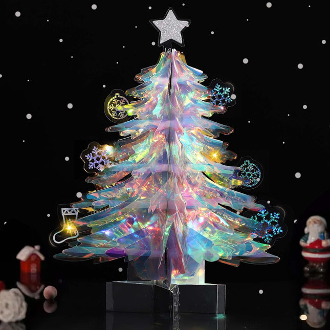 Hatisan Pop Up Christmas Tree, 7.87 inch Small Christmas Tree 3D Pop Up Card Trees with Christmas Card and Envelope for Christmas Decorations s