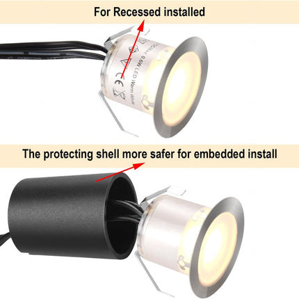 Smy Lighting Recessed Led Deck Light Kits With Protecting Shell Φ32Mm, In Ground Outdoor Led Landscape Lighting Ip67 Waterproof