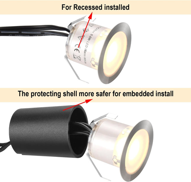 Smy Lighting Recessed Led Deck Light Kits With Protecting Shell Φ32Mm, In Ground Outdoor Led Landscape Lighting Ip67 Waterproof