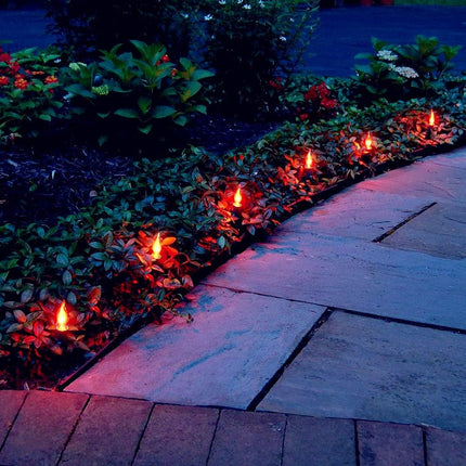 SUNSGNE Christmas Flicker Flame String Lights, 10Ft Amber Flame Lights Outdoor Patio Lights C18 Christmas String Lights for Outdoor Halloween Christmas Decoration- Green Wire