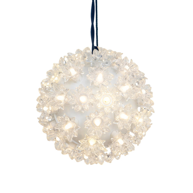 50 LED Warm White Twinkle Starlight Sphere Lights, Commercial Grade Decorative Hanging Sphere Light 6 Inches, for Indoor and Outdoor Christmas Trees, Party, Balconies, Garden.