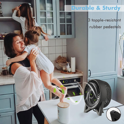 Dr. Prepare Quiet Desk Fan, 8 Inch Powerful Table Fan, Small Bedside Fan With 2 Speeds, Portable Personal Cooling Fan For Bedroom