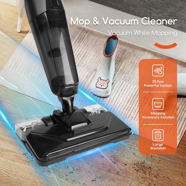 Upright Vacuum Cleaner 18 Kpa Powerful Corded Electric Mop 2 In 1 Corded Vac Lightweight Handheld Vacuum For Hardwood, Tile, Mable Floor Cleaning