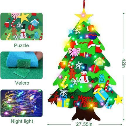 DIY Felt Christmas Tree-3.5 FT Wall Felt Christmas Tree Set for Xmas s Home Door Wall Decoration