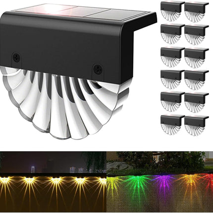 Solar Deck Lights,Solar Fence Lights Outdoor Waterproof Led,Outside Solar Step Lights For Backyard,Warm White/Color Glow Solar