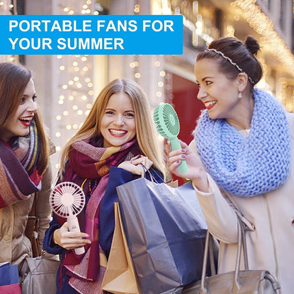 Handheld Pocket Fan, Mini Portable Fan 2600Mah Battery Operated Speed Adjustable Usb Rechargeable Fan, Usb Desk Fan With Base