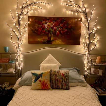 The Lighted Willow Vine Plants for Living Room Decor,LKGOOD Christmas Decorations, Light Trees with 144 LEDs Plug in for Decoration Inside(1PCS Black)