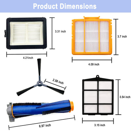Av2501S Parts For Shark Ai Av2501S Av2501Ae Rv2502Ae Rv2610Wa Rv2610Wd Rv2520Aous Av2510Aous Av2511Ae Vacuum Cleaner With Main Brush,Filters,Foam Filters,Primary Filter,Side Brushes